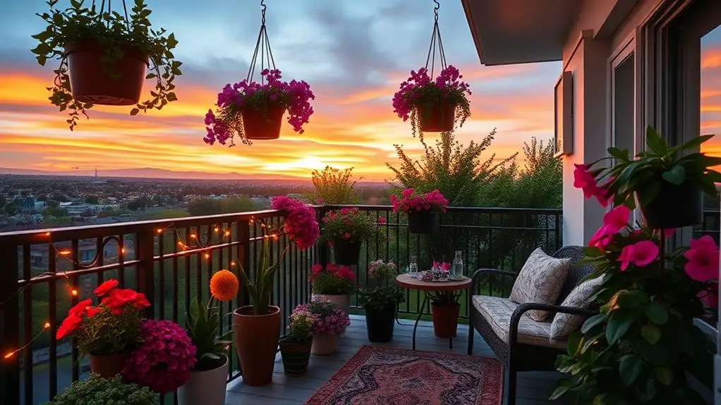 summer balcony garden decor