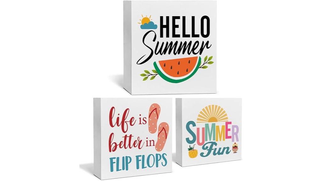 summer decor wood signs