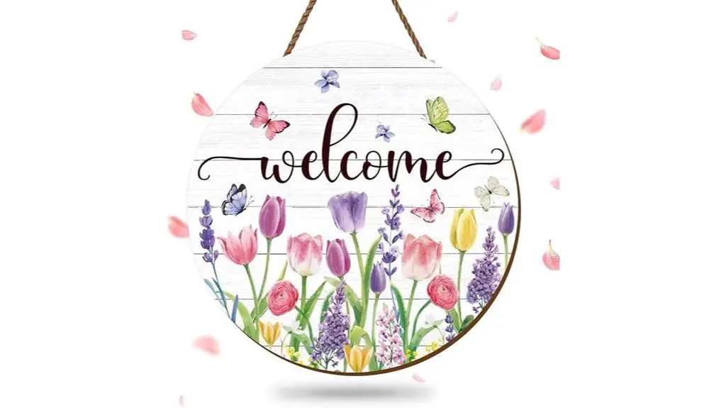 summer floral wooden welcome sign