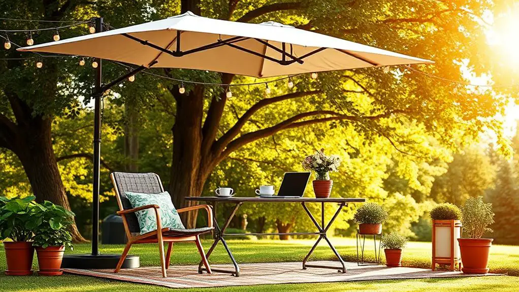 summer outdoor workspace decor