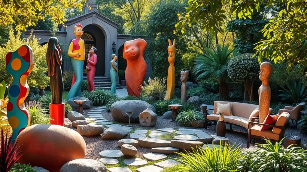 summer sculpture garden decor