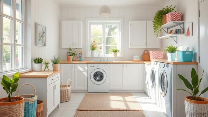 summer utility room decor