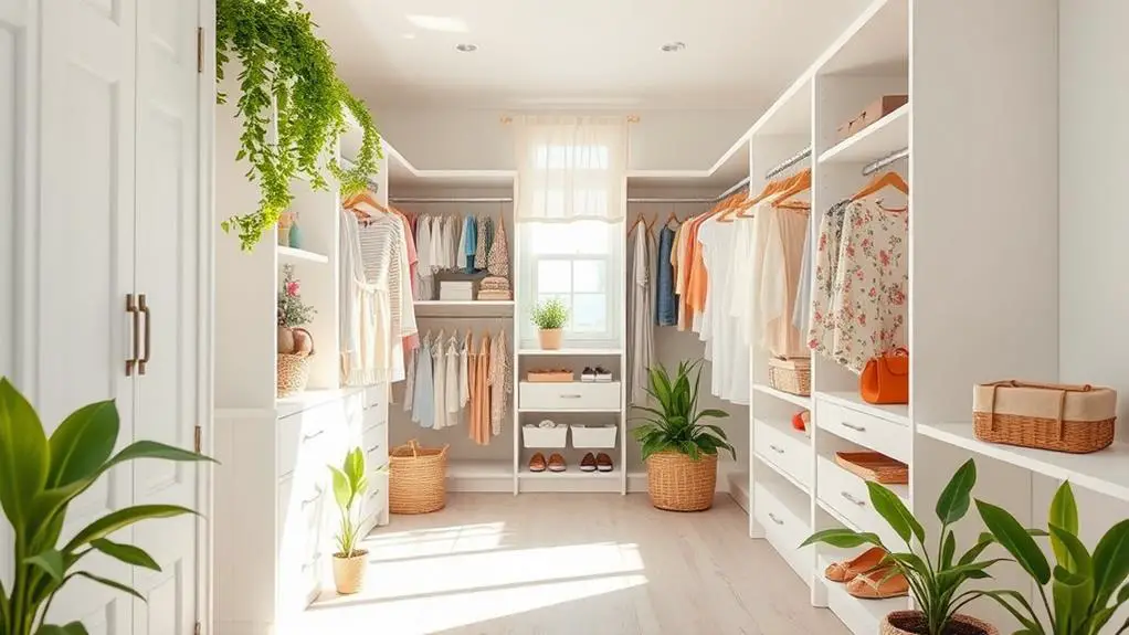 summer walk in closet decor