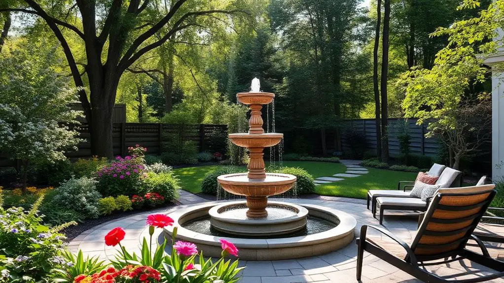 summer water feature decor