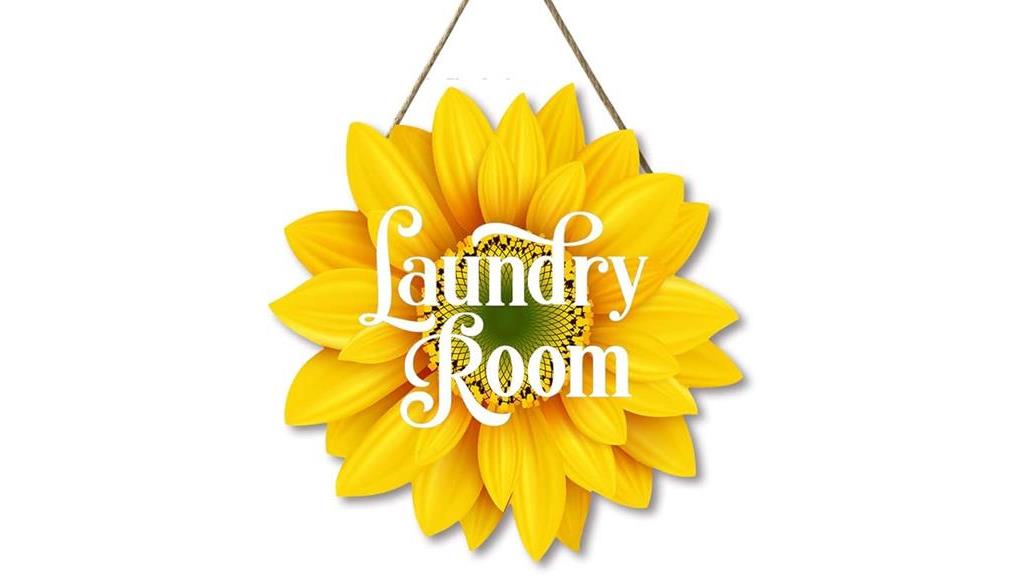 sunflower themed laundry room decor