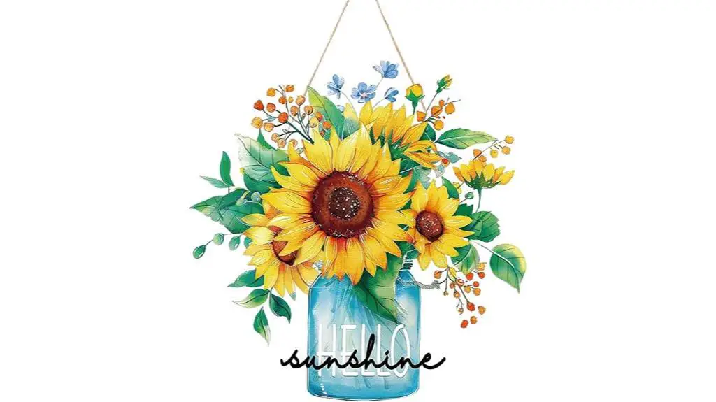 sunflower welcome wooden sign