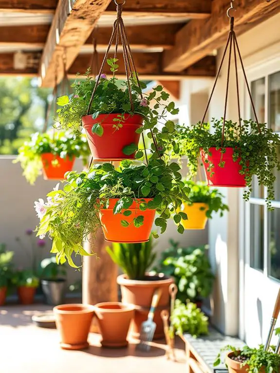 suspended herbal plant displays