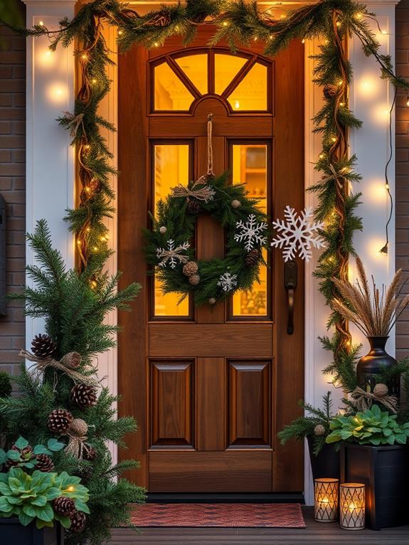 sustainable holiday door decor