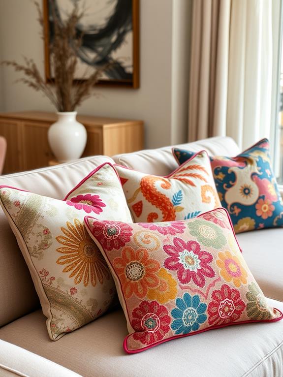 sustainable upcycled fabric pillows