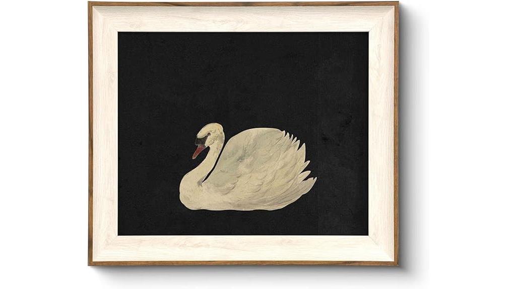 swan framed canvas art