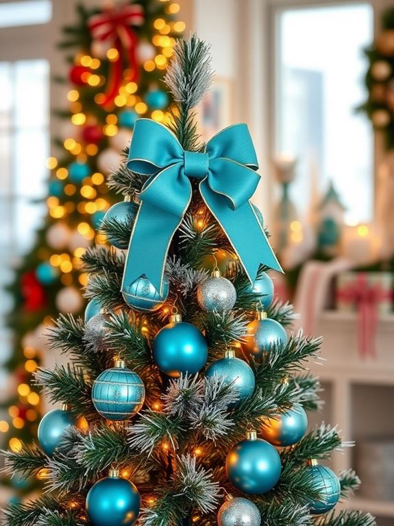 teal ribbon holiday decoration