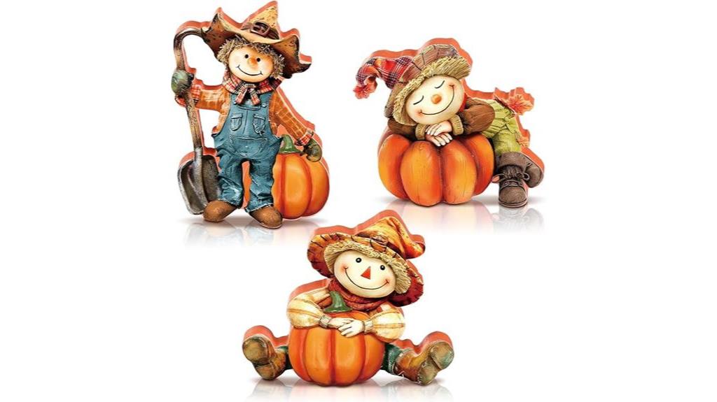 thanksgiving scarecrow figurines set