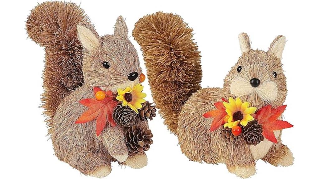 thanksgiving squirrel figurines decor