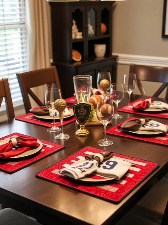 themed sports table decor