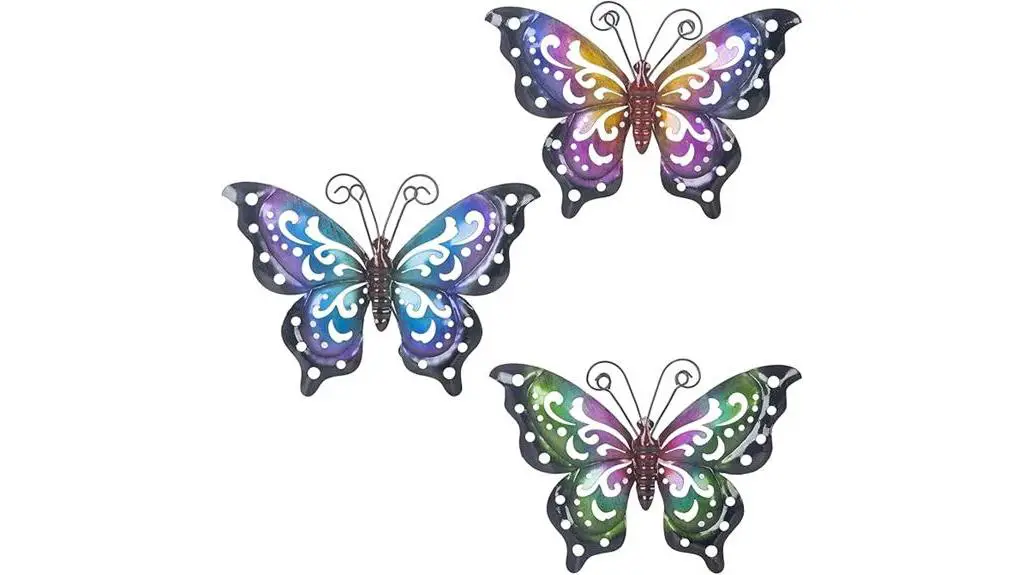 three pack butterfly wall decor