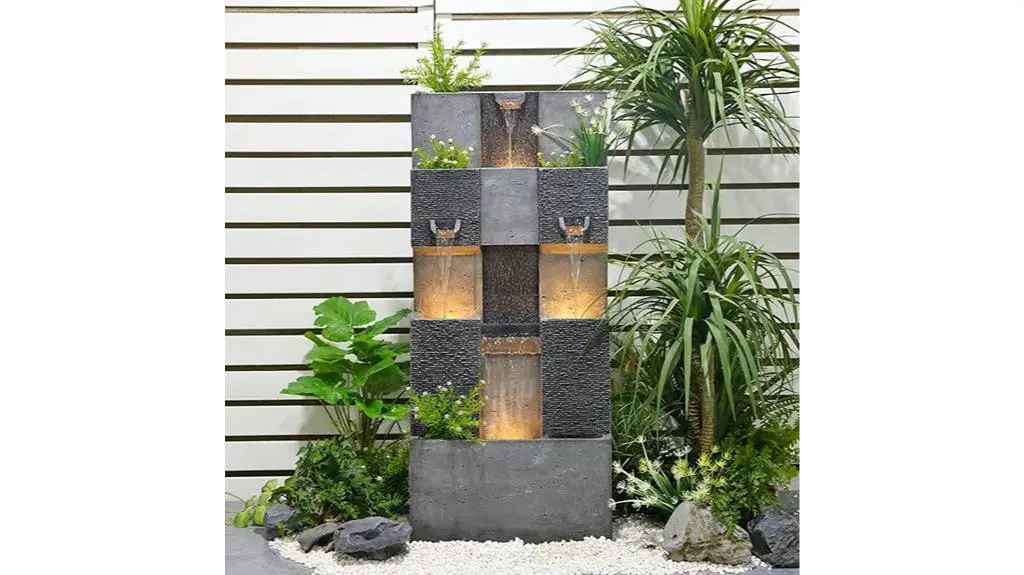 three tiered outdoor water fountain