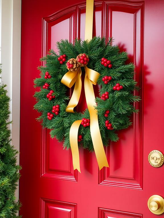 traditional holiday door decor