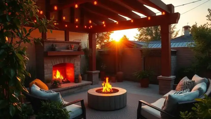 transform patio with fireplace decor