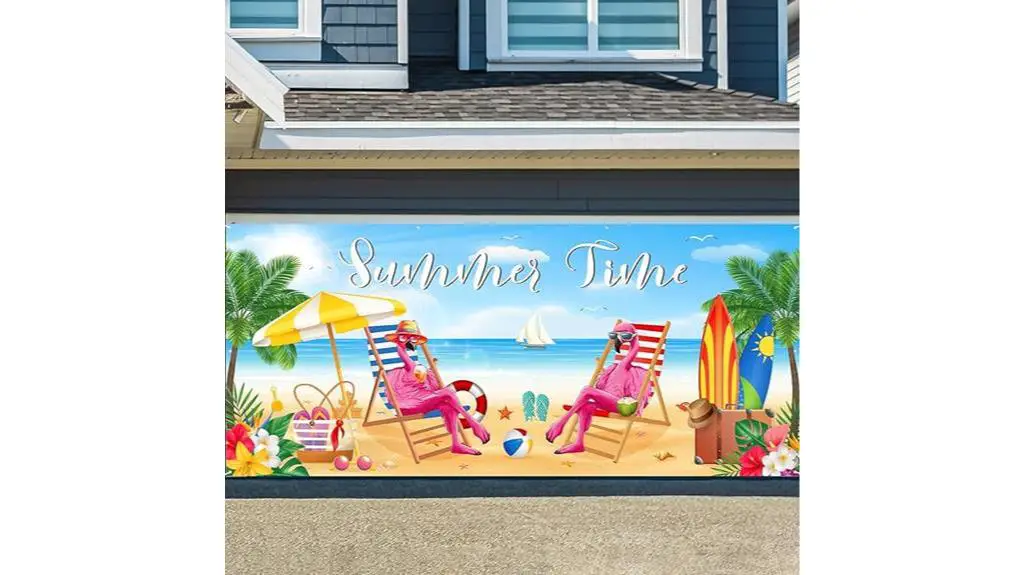 tropical garage door banner