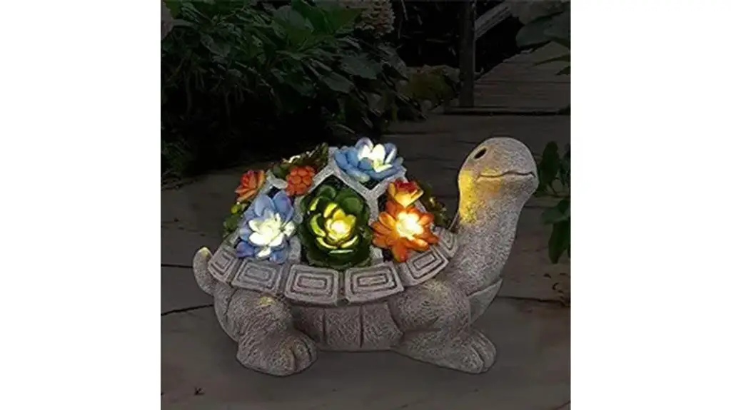 turtle led outdoor statue