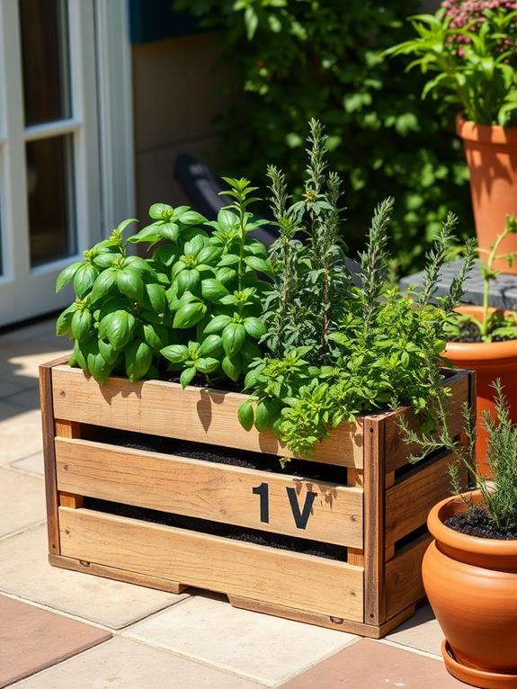 upcycled wooden planter box