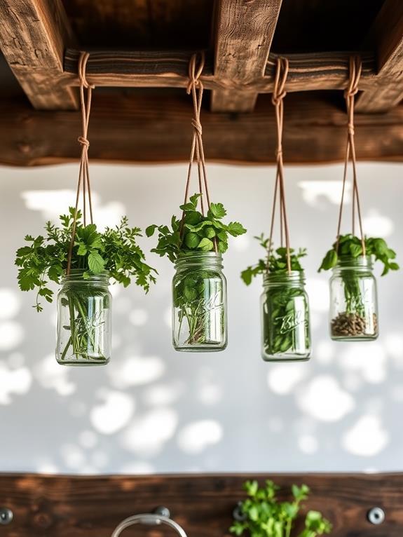 vertical mason jar garden