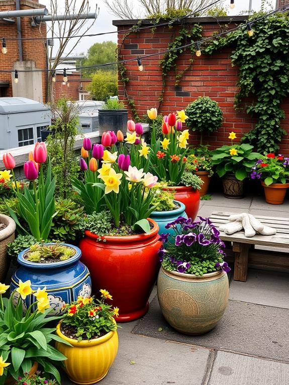 vibrant arrangement of containers