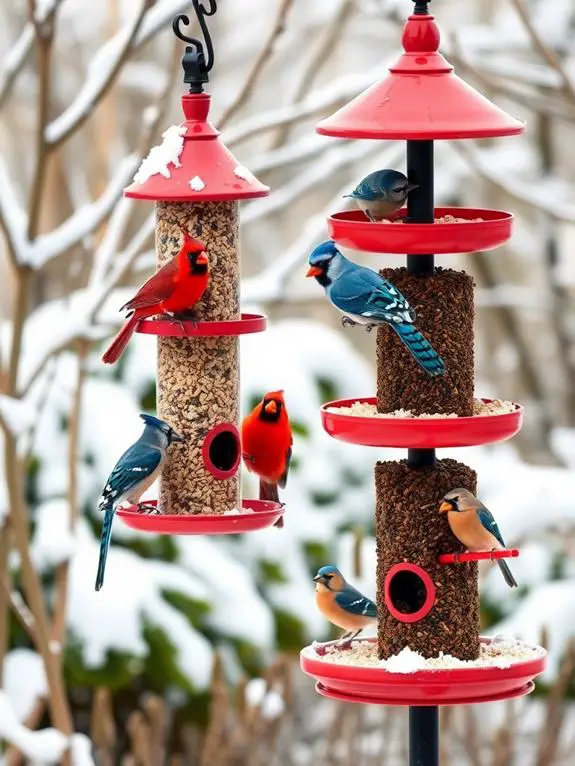 vibrant avian feeding areas