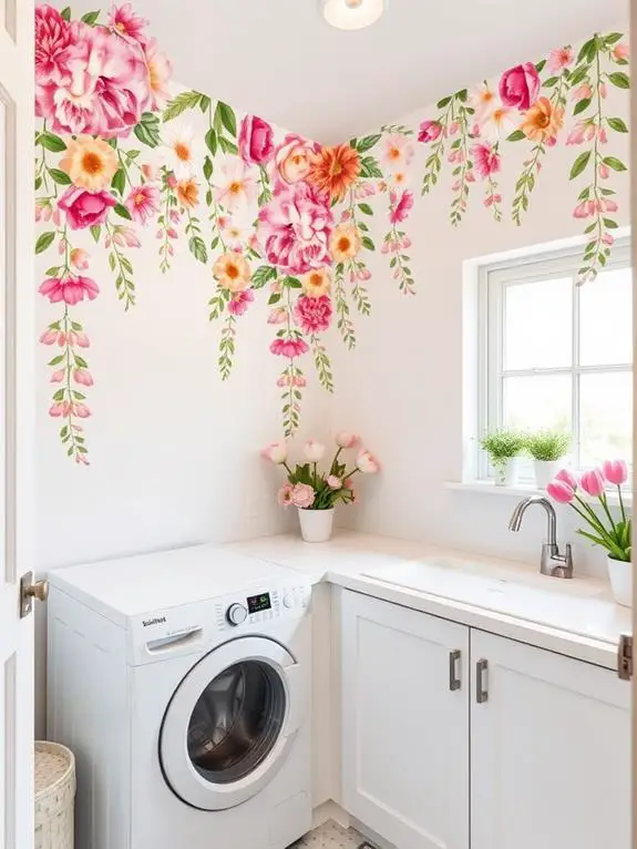 vibrant floral wall stickers