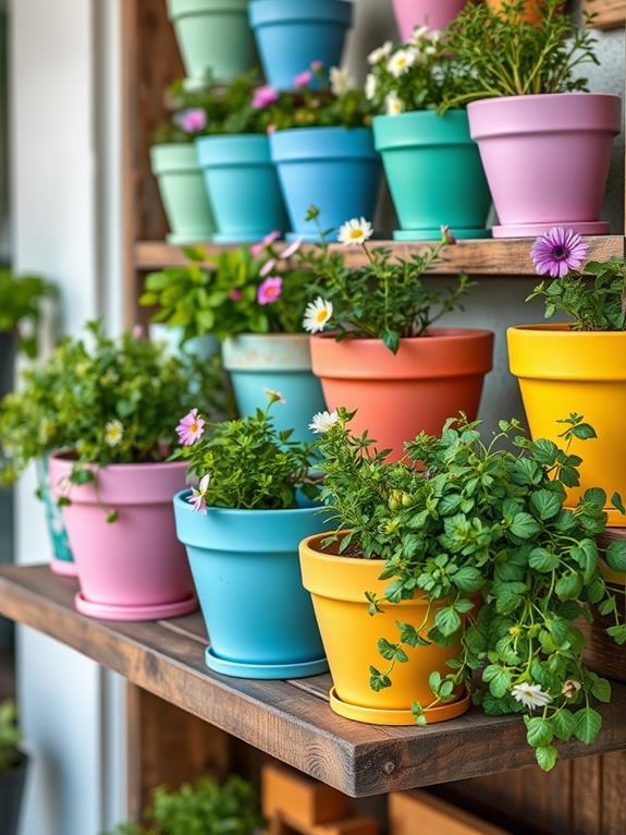 vibrant handcrafted terracotta planters