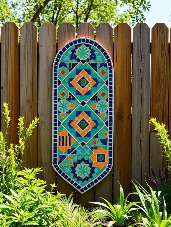 vibrant tiled wall decor