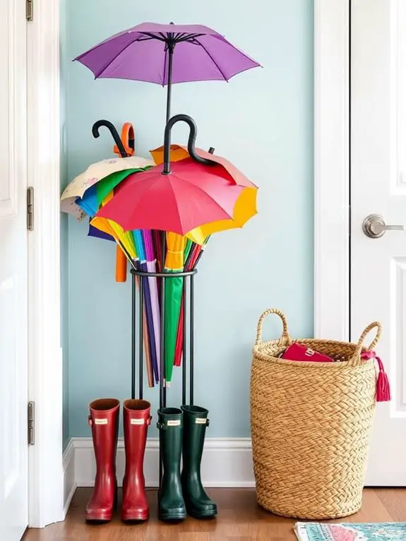 vibrant umbrella stand showcase