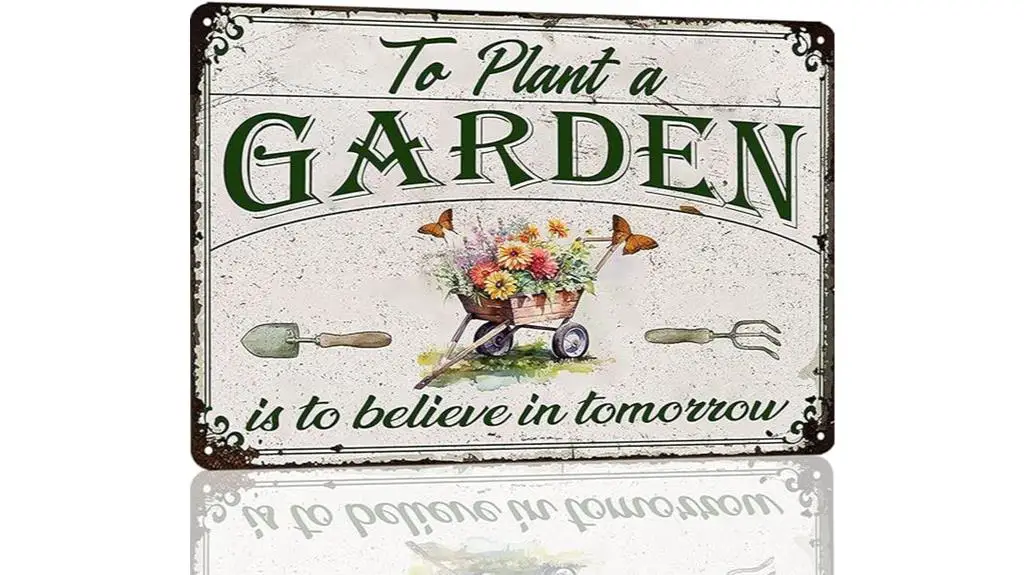 vintage garden metal sign