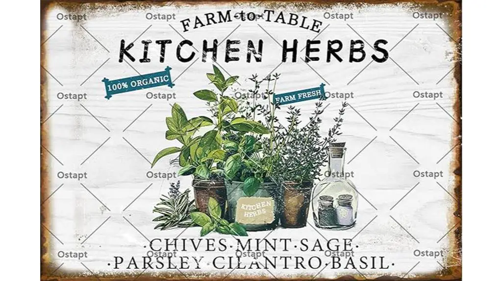 vintage kitchen herbs sign