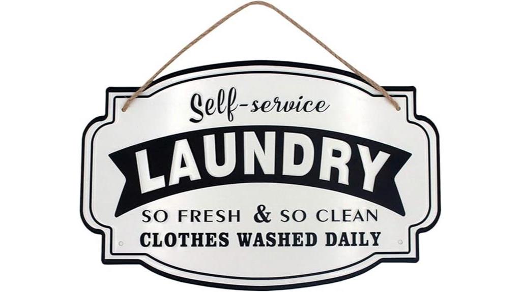 vintage metal laundry sign