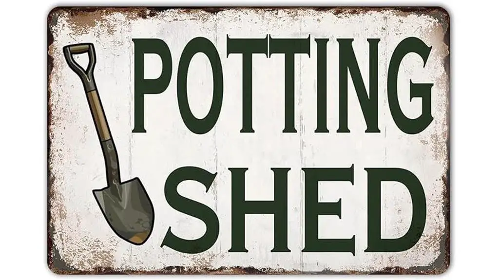 vintage metal potting sign