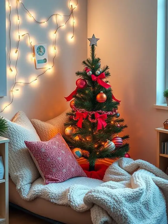 warm holiday decor nook