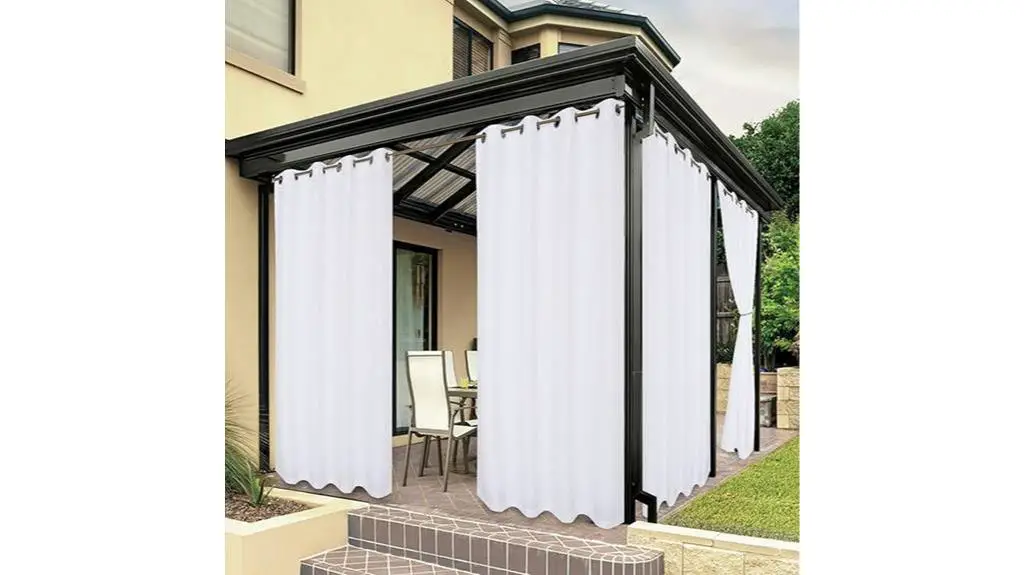 waterproof patio curtains white