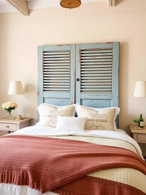 window shutters headboard repurpose