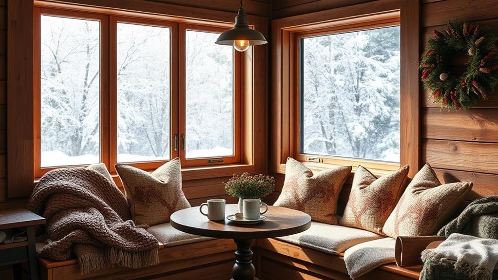 winter breakfast nook decor