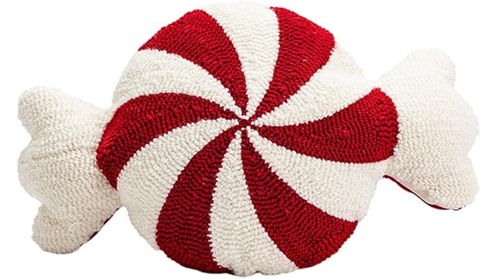 winter candy cane pillow