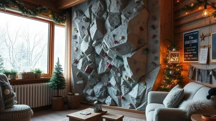 winter climbing wall decor