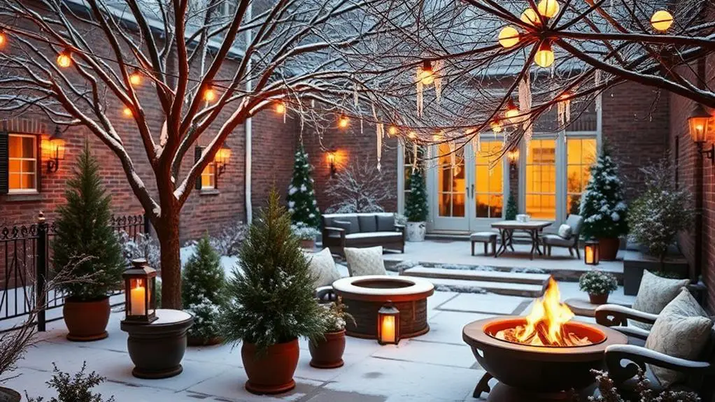 winter courtyard garden decor