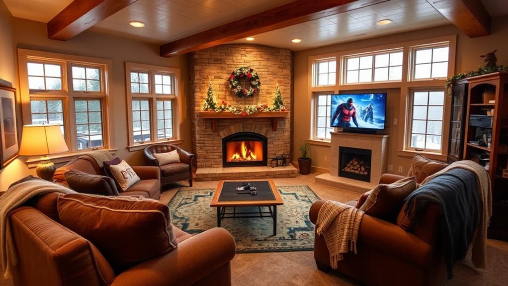 winter game room decor tips