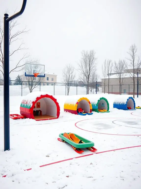 winter game stations setup