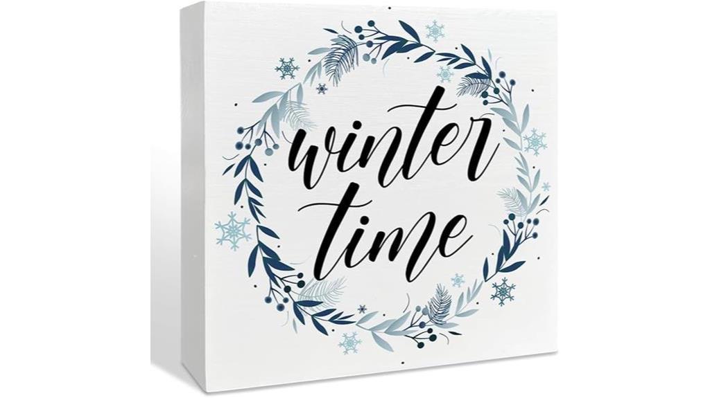 winter holiday wooden sign