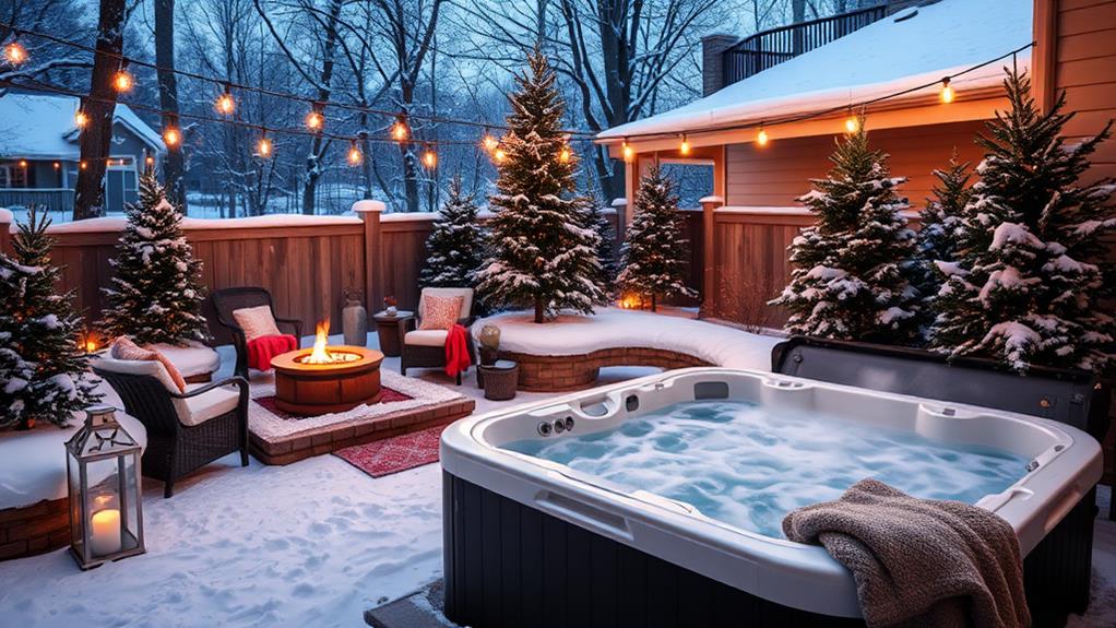 winter hot tub decor tips