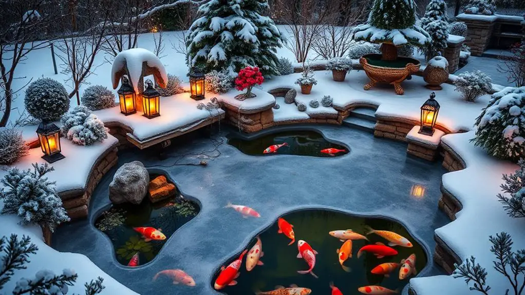 winter koi pond decor considerations