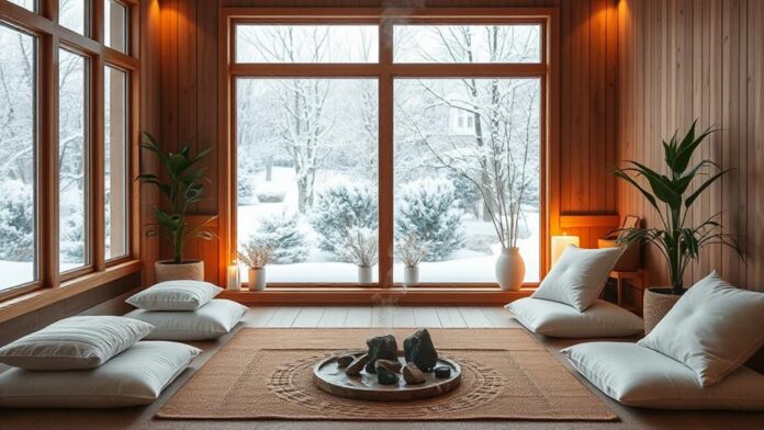 winter meditation space decor