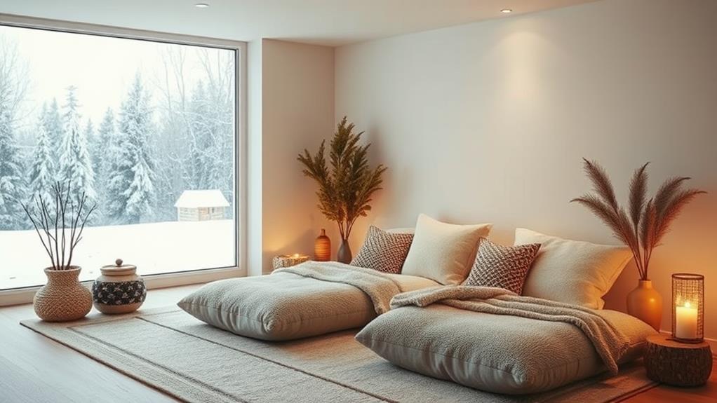 winter meditation space decor